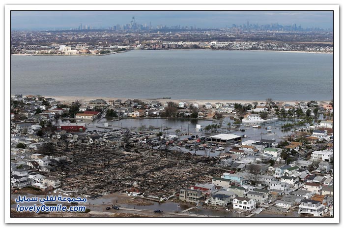 صور أثناء إعصار ساندي وبعد سنة من الإعصار