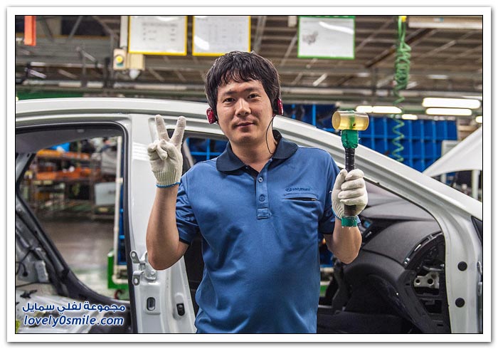 مصنع سيارات هيونداي في كوريا الجنوبية
