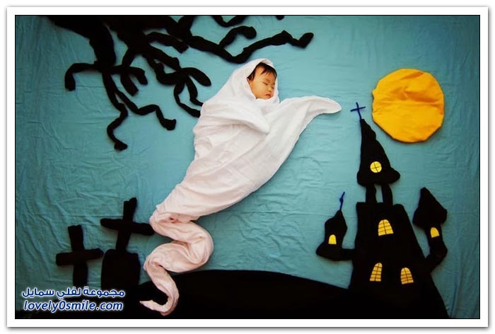 لوحات إبداعية باستخدام الأطفال أثناء النوم