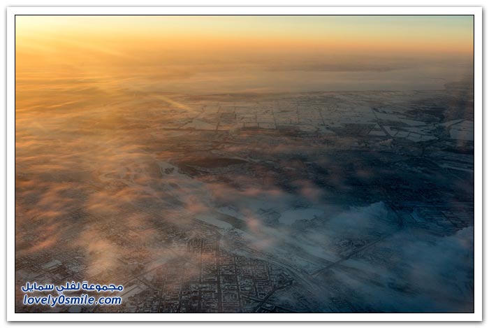 صور لمدن حول العالم من نافذة طائرة