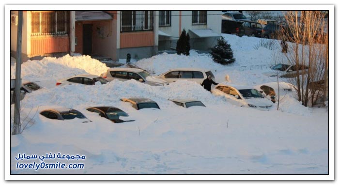 الثلوج في مدينة روستوف الروسية