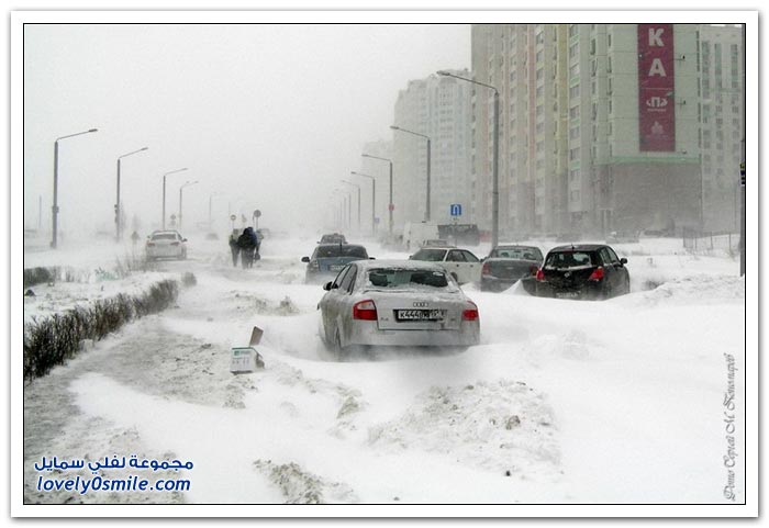 الثلوج في مدينة روستوف الروسية