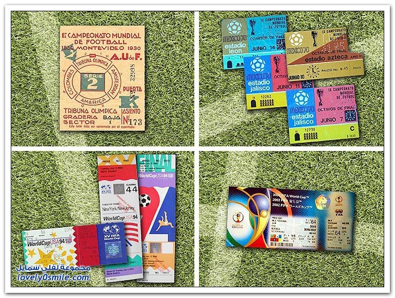 كيفية تغير تصميم تذاكر كأس العالم من 1930-2014م؟