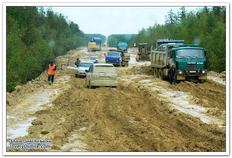 من أخطر الطرق في العالم الطريق السريع لينا في روسيا