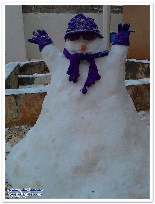رجل الثلج في شمال المملكة