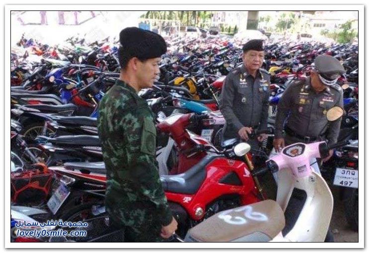 الشرطة التايلاندية تعتقل أكثر من 400 سائق دراجة نارية