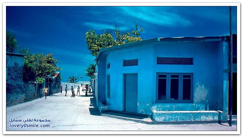 أحد جُزر المالديف المكتظة بالسكان