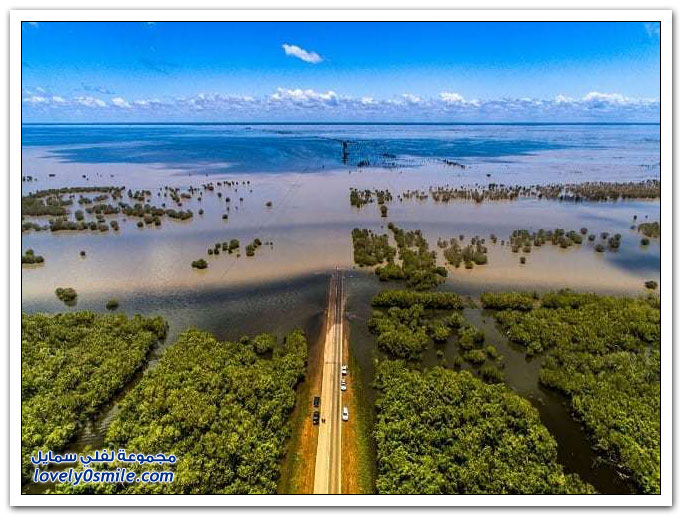 الطريق المغمور بالماء في غرب أستراليا