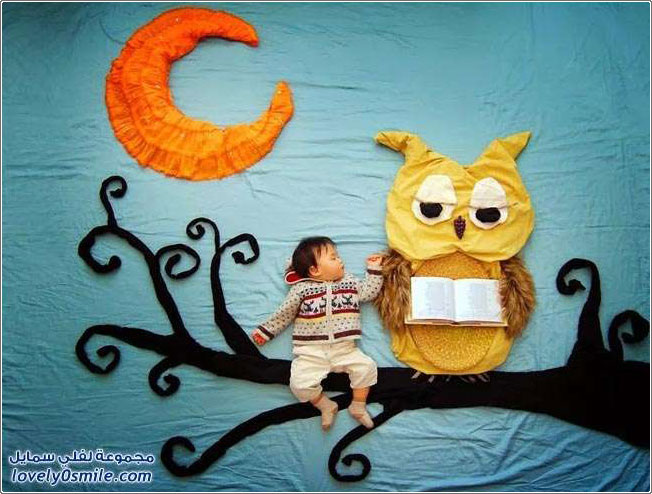 لوحات إبداعية باستخدام الأطفال أثناء النوم