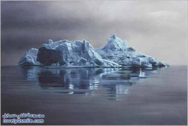 لوحات واقعية للجبال الجليدية