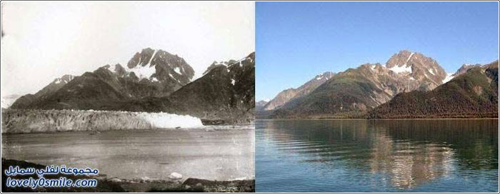 صور قبل 100 سنة تظهر تراجع الأنهار الجليدية