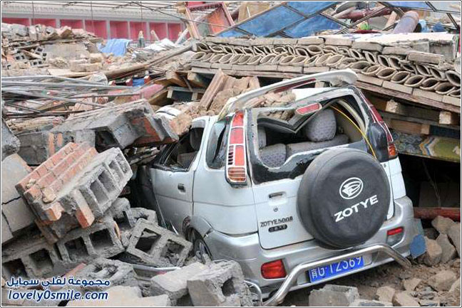 صور من زلزال يوشو في الصين