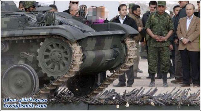 دبابة تدمر 6788 مسدد وبندقية كانت لتجار المخدرات