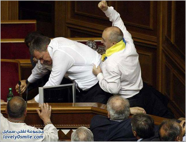 العراك الذي حدث في البرلمان الأوكراني