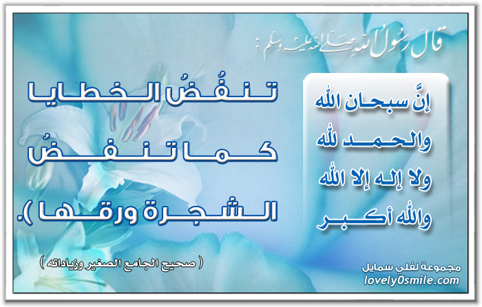 إن سبحان الله والحمد لله ولا إله إلا الله والله أكبر تنفض الخطايا كما تنفض الشجرة