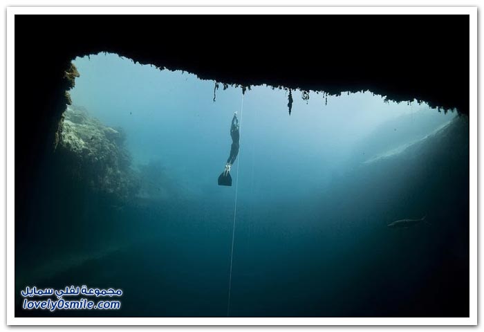أعمق حفرة زرقاء في العالم في جزر البهاما